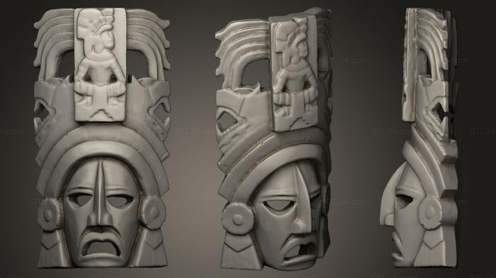 Mask (Mayan Face 3D, MS_0156) 3D models for cnc